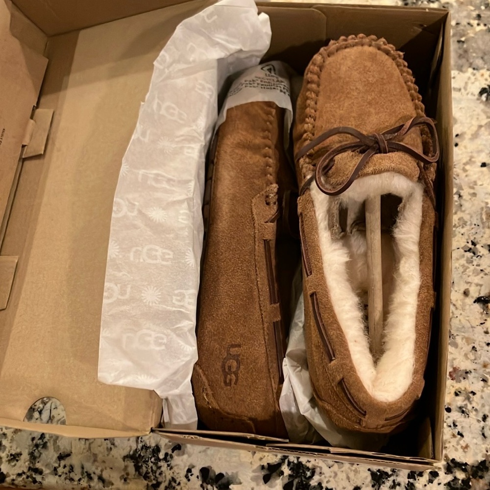 UGG Brown Suede Moccasin Slippers